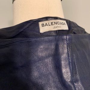 Balenciaga Blue Leather Pants